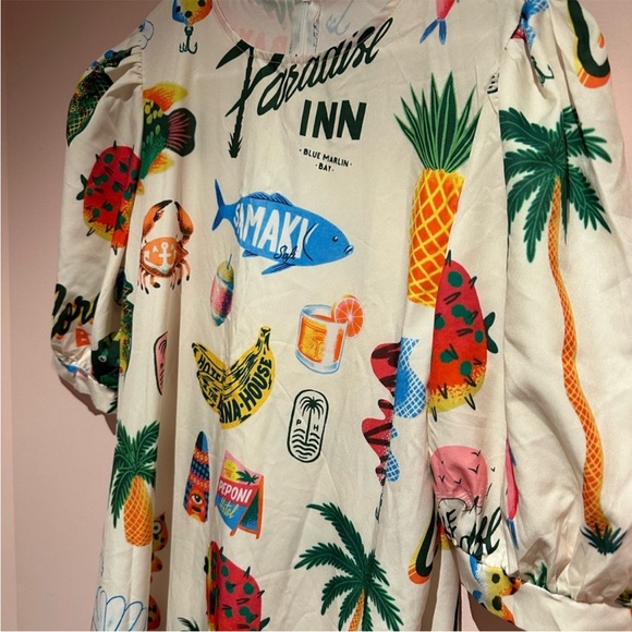 Alemais samaki puff sleeve midi Dress - Picture 6 of 6